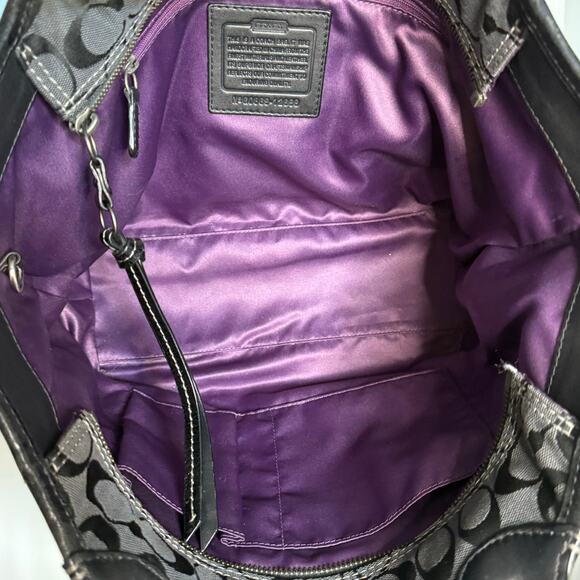 y2k Coach Patchwork Tote Shoulder Handbag Purse Grey Silver Black 12899 - Picture 9 of 10